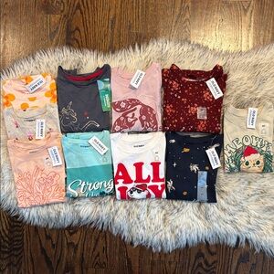 4T NWT 10 Toddler Girl Short & Long Shirt Bundle